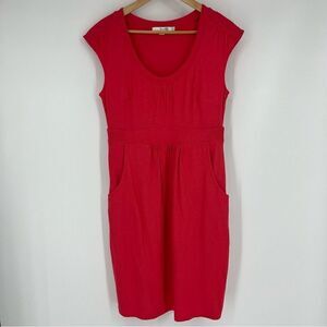 Boden Dress Size 6 Womens Berry Pink Pockets Casual Weekend Day Knit Cap Sleeve